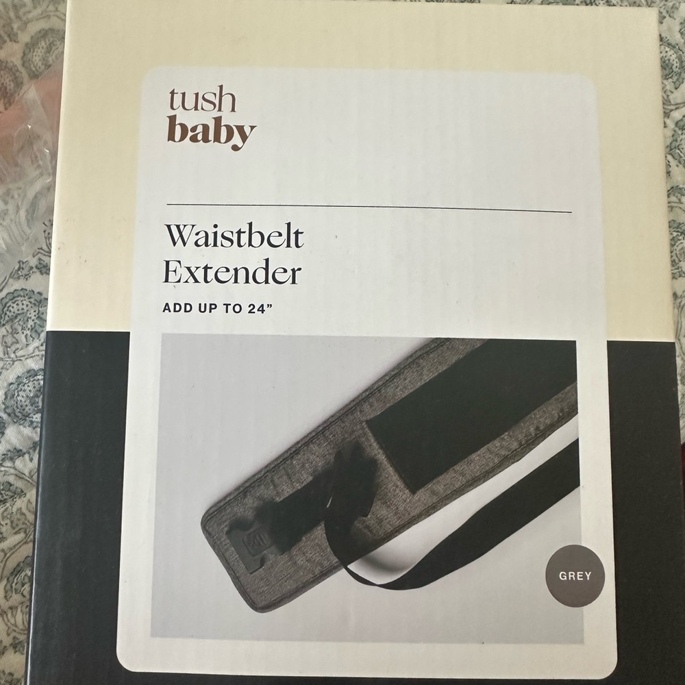 Tush baby waist belt extender | Grey | Adds up to 24” | New